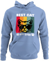 Φούτερ με κουκούλα - Best Cat Dad Ever - Color Thumbnail Blue Carolina