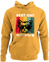 Φούτερ με κουκούλα - Best Cat Dad Ever - Color Thumbnail Κίτρινο Χρυσό