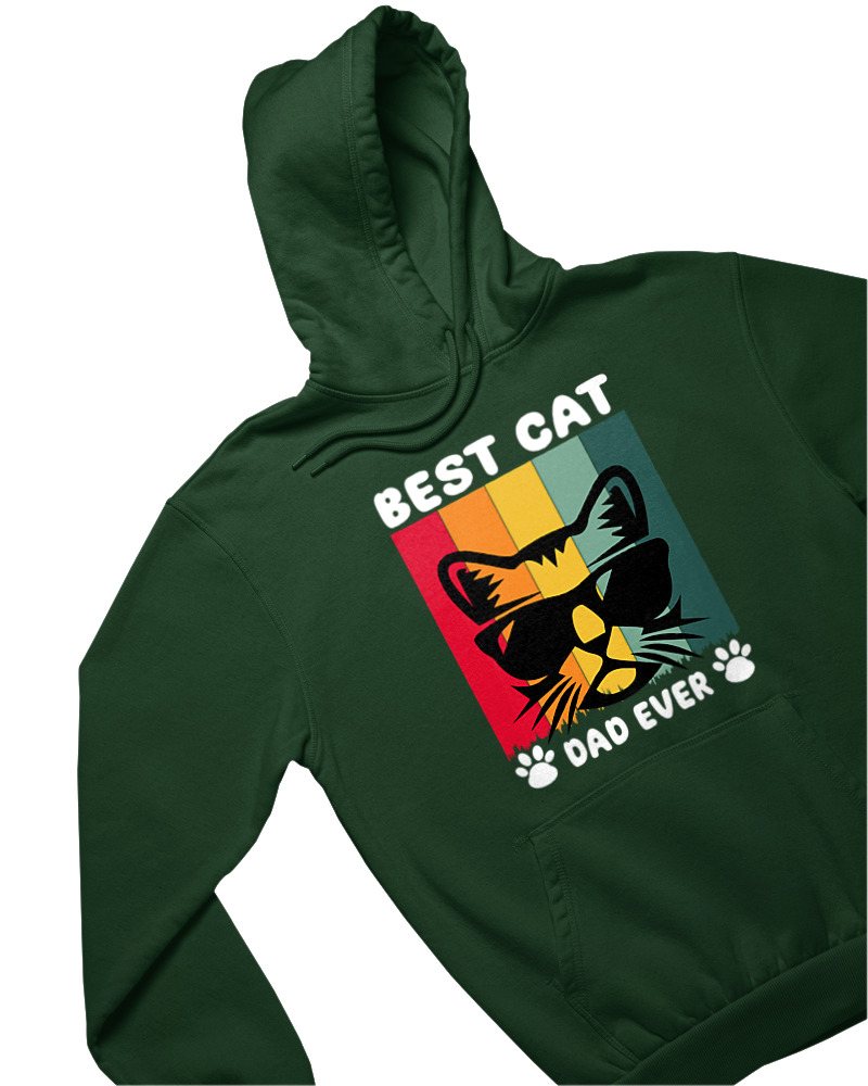 Φούτερ με κουκούλα - Best Cat Dad Ever - Image 1
