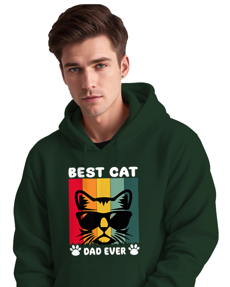 Φούτερ με κουκούλα - Best Cat Dad Ever - Image 2