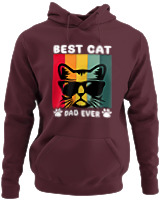 Φούτερ με κουκούλα - Best Cat Dad Ever - Color Thumbnail Marron