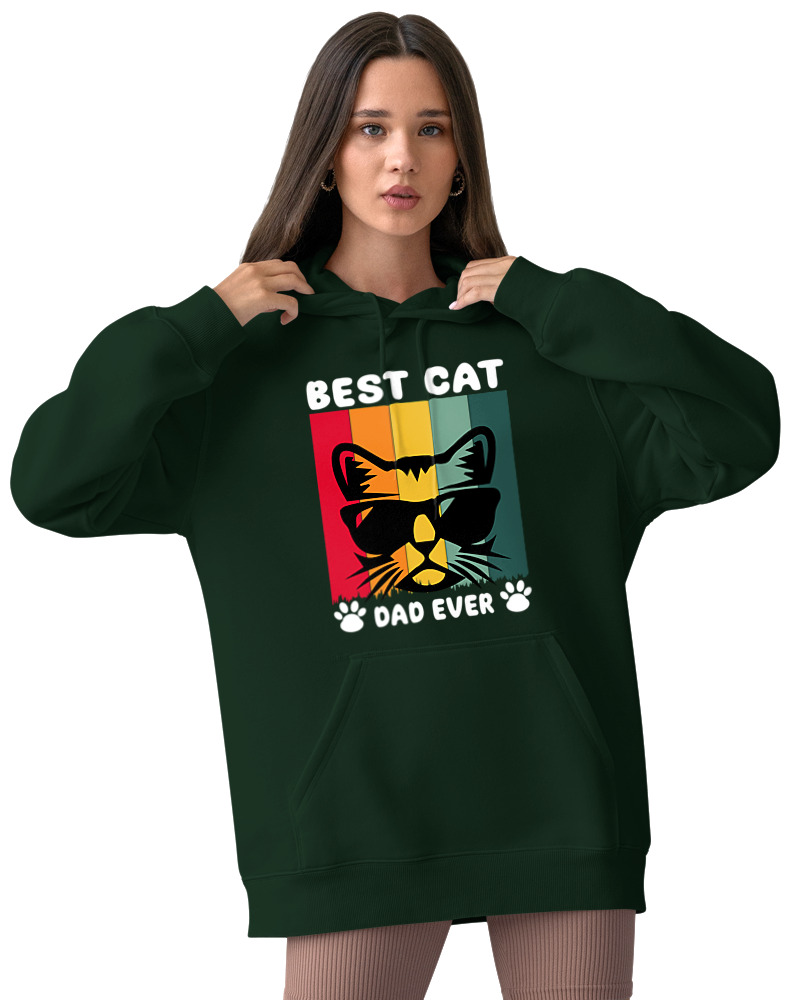 Φούτερ με κουκούλα - Best Cat Dad Ever - Image 2