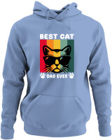 Φούτερ με κουκούλα - Best Cat Dad Ever - Color Thumbnail Blue Carolina