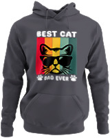Φούτερ με κουκούλα - Best Cat Dad Ever - Color Thumbnail Ανθρακί