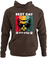 Φούτερ με κουκούλα - Best Cat Dad Ever - Color Thumbnail Καφέ