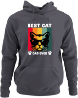 Φούτερ με κουκούλα - Best Cat Dad Ever - Color Thumbnail Ανθρακί