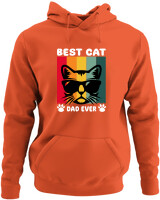 Φούτερ με κουκούλα - Best Cat Dad Ever - Color Thumbnail Πορτοκαλί