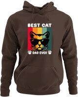 Φούτερ με κουκούλα - Best Cat Dad Ever - Color Thumbnail Καφέ