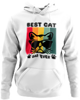 Φούτερ με κουκούλα - Best Cat Dad Ever - Color Thumbnail ΄Ασπρο