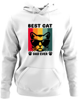Φούτερ με κουκούλα - Best Cat Dad Ever - Color Thumbnail ΄Ασπρο