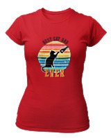 T-Shirt Στενή Γραμμή Γυναικείο - Best Cat Dad - Color Thumbnail Κόκκινο
