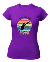 T-Shirt Στενή Γραμμή Γυναικείο - Best Cat Dad - Color Thumbnail Σκούρο Μωβ