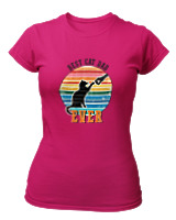 T-Shirt Στενή Γραμμή Γυναικείο - Best Cat Dad - Color Thumbnail Φουξια