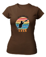 T-Shirt Στενή Γραμμή Γυναικείο - Best Cat Dad - Color Thumbnail Καφέ