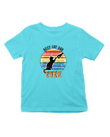 T-Shirt  Παιδικό - Best Cat Dad - Color Thumbnail Οινοπνευματί