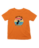 T-Shirt  Παιδικό - Best Cat Dad - Color Thumbnail Πορτοκαλί