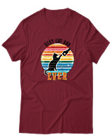 T-Shirt  Γυναικείο - Best Cat Dad - Color Thumbnail Σκούρο Κόκκινο
