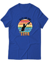 T-Shirt  Γυναικείο - Best Cat Dad - Color Thumbnail Μπλέ Ρουά