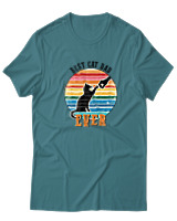 T-Shirt  Γυναικείο - Best Cat Dad - Color Thumbnail Μπλέ Πράσινο
