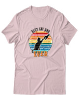 T-Shirt  Γυναικείο - Best Cat Dad - Color Thumbnail Απαλό Ροζ