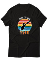 T-Shirt  Γυναικείο - Best Cat Dad - Color Thumbnail Μαύρο