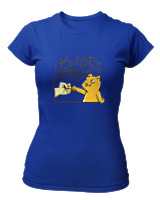 T-Shirt Στενή Γραμμή Γυναικείο - Best Cat Mom Ever - Color Thumbnail Μπλε Ρουά