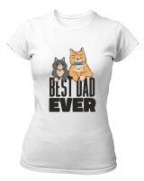 T-Shirt Στενή Γραμμή - Best Dad Ever - Color Thumbnail ΄Ασπρο