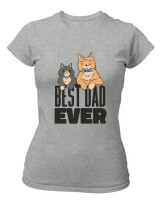 T-Shirt Στενή Γραμμή - Best Dad Ever - Color Thumbnail Γκρι Μελανζέ