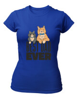 T-Shirt Στενή Γραμμή - Best Dad Ever - Color Thumbnail Μπλε Ρουά