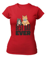 T-Shirt Στενή Γραμμή - Best Dad Ever - Color Thumbnail Κόκκινο