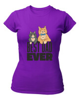 T-Shirt Στενή Γραμμή - Best Dad Ever - Color Thumbnail Σκούρο Μωβ