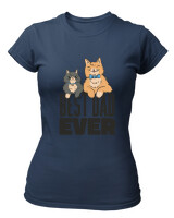 T-Shirt Στενή Γραμμή - Best Dad Ever - Color Thumbnail Σκούρο Μπλε