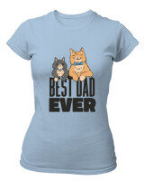 T-Shirt Στενή Γραμμή - Best Dad Ever - Color Thumbnail Γαλάζιο