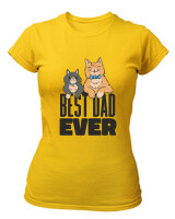 T-Shirt Στενή Γραμμή - Best Dad Ever - Color Thumbnail Χρυσό Κίτρινο