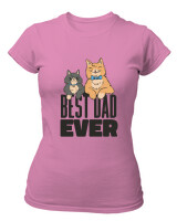 T-Shirt Στενή Γραμμή - Best Dad Ever - Color Thumbnail Ροζ