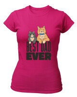 T-Shirt Στενή Γραμμή - Best Dad Ever - Color Thumbnail Φουξια