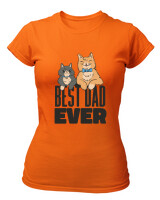 T-Shirt Στενή Γραμμή - Best Dad Ever - Color Thumbnail Πορτοκαλί