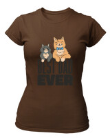 T-Shirt Στενή Γραμμή - Best Dad Ever - Color Thumbnail Καφέ