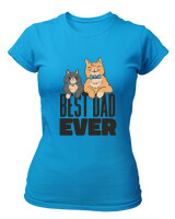 T-Shirt Στενή Γραμμή - Best Dad Ever - Color Thumbnail Τιρκουάζ