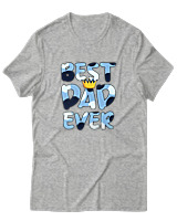 T-Shirt Αντρικό - Best Dad Ever - Color Thumbnail Γκρι Μελανζέ
