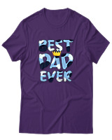 T-Shirt Αντρικό - Best Dad Ever - Color Thumbnail Σκούρο Μωβ