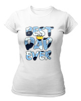 T-Shirt Στενή Γραμμή Γυναικείο - Best Dad Ever - Color Thumbnail ΄Ασπρο