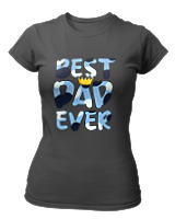 T-Shirt Στενή Γραμμή Γυναικείο - Best Dad Ever - Color Thumbnail Ανθρακί