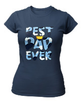 T-Shirt Στενή Γραμμή Γυναικείο - Best Dad Ever - Color Thumbnail Σκούρο Μπλε