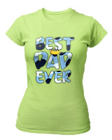T-Shirt Στενή Γραμμή Γυναικείο - Best Dad Ever - Color Thumbnail Λαχανί