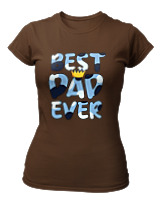 T-Shirt Στενή Γραμμή Γυναικείο - Best Dad Ever - Color Thumbnail Καφέ