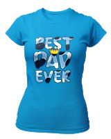 T-Shirt Στενή Γραμμή Γυναικείο - Best Dad Ever - Color Thumbnail Τιρκουάζ