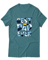 T-Shirt  Γυναικείο - Best Dad Ever - Color Thumbnail Μπλέ Πράσινο