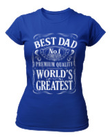 T-Shirt Στενή Γραμμή Γυναικείο - Best Dad - Color Thumbnail Μπλε Ρουά