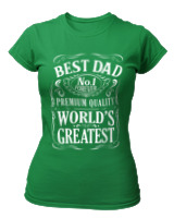 T-Shirt Στενή Γραμμή Γυναικείο - Best Dad - Color Thumbnail Πράσινο